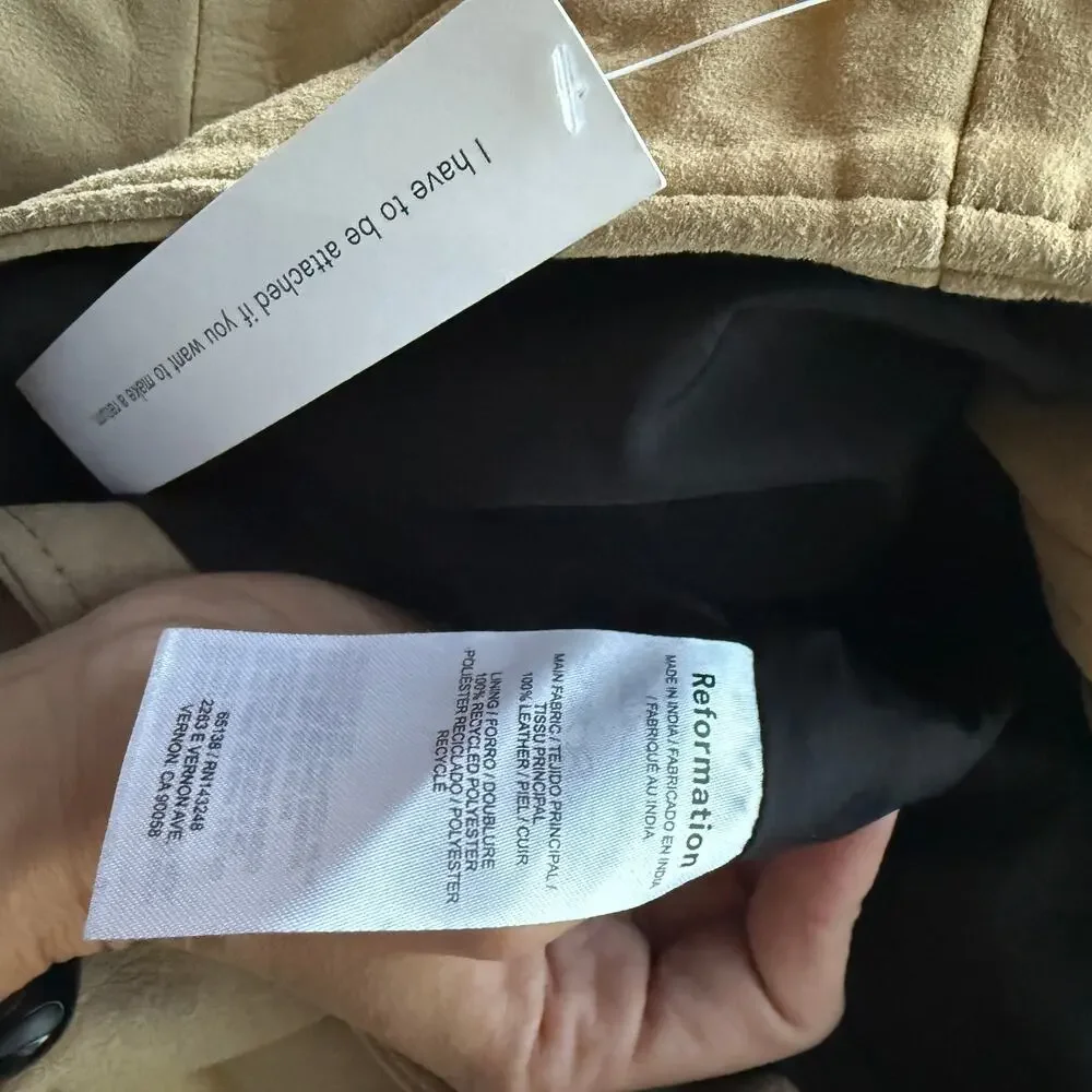 New Reformation Veda Bennett Oversized Leather Jacket - Picture 7 of 8